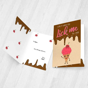 Personalised Lick Me All Over Card