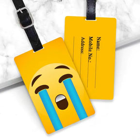 Personalised Cry Emoji Luggage Tag