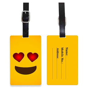 Personalised Heart Eye Emoji Luggage Tag