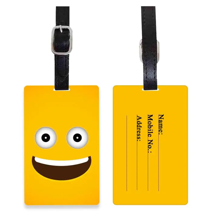 Personalised Smiley Emoji Luggage Tag