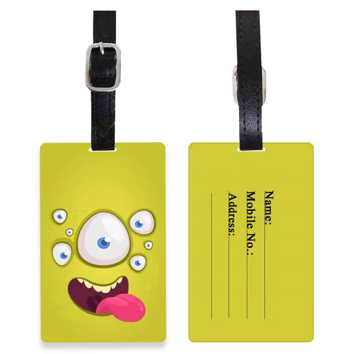 Personalised Green Monster Luggage Tag