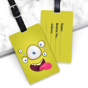 Personalised Green Monster Luggage Tag