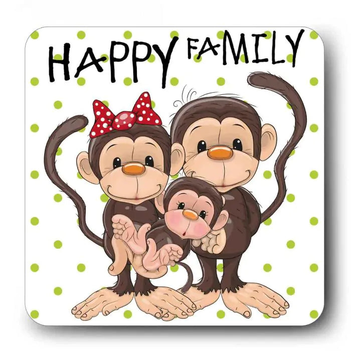 Happy Monkey Family Souvenir Magnet