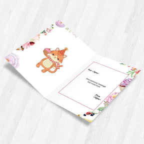 Personalised Happy Birthday Kitty Girl Greeting Card