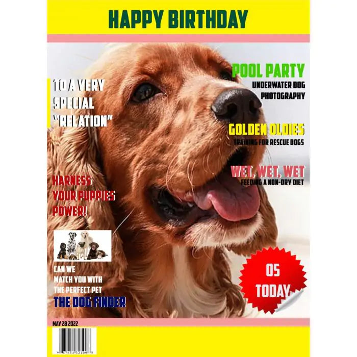 Personalised Pet Birthday Magazine Cover