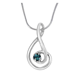Surat Diamonds Forever Young Elegantly Designed Blue Topaz & 925 Sterling Silver Pendant with 18 IN Chain