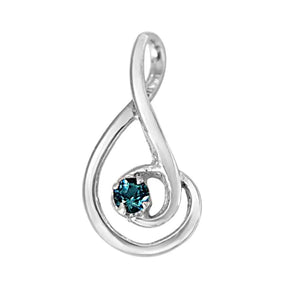 Surat Diamonds Forever Young Elegantly Designed Blue Topaz & 925 Sterling Silver Pendant with 18 IN Chain