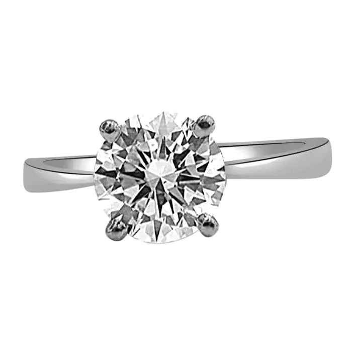 Surat Diamonds Diamond Solitaire Ring in 925 Sterling Silver for Engagement/Wedding SSR9