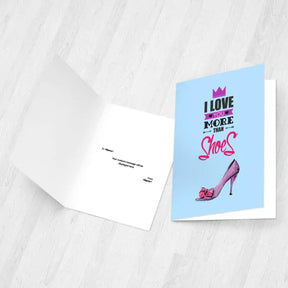 Personalised I Love You More Than Shoes Greeting Card-2