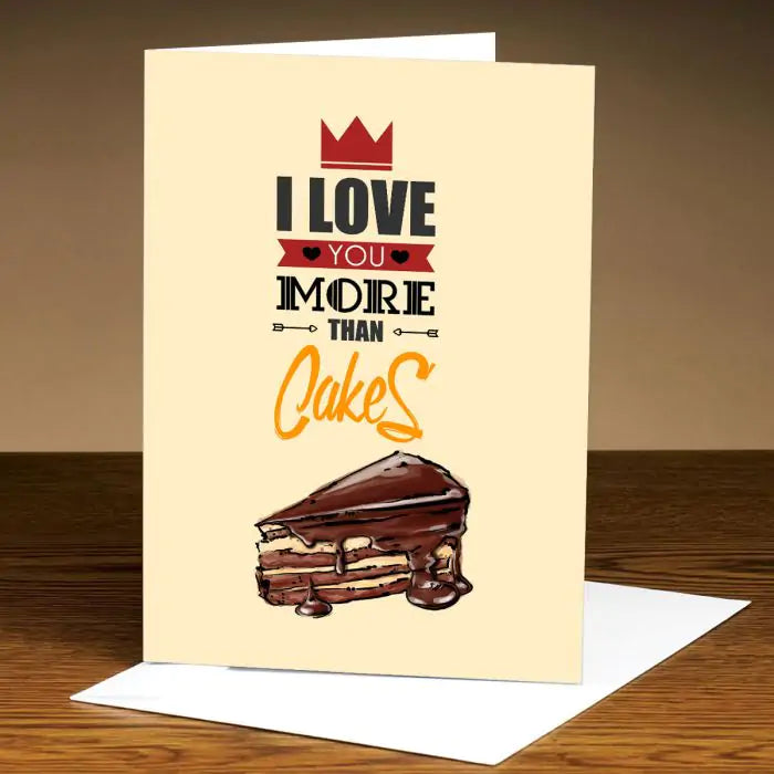 Personalised I Love You More Than Cakes Greeting Card-1