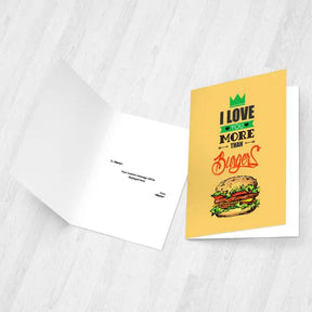 Personalised I Love You More Than Burger Greeting Card