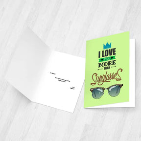 Personalised I Love You More Than Sunglasses Greeting Card-2