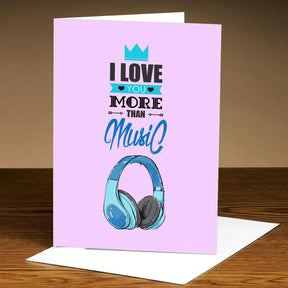 Personalised I Love You More Than Music Greeting Card