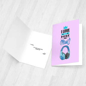 Personalised I Love You More Than Music Greeting Card