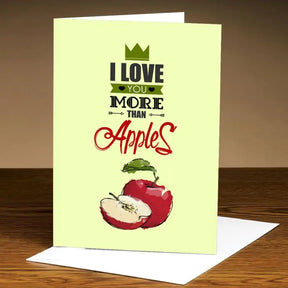 Personalised I Love You More Than Apple Greeting Card-1