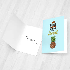 Personalised I Love You More Than Pineapples Greeting Card-2