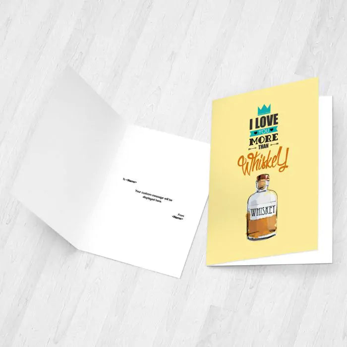 Personalised I Love You More Than Whiskey Greeting Card-2