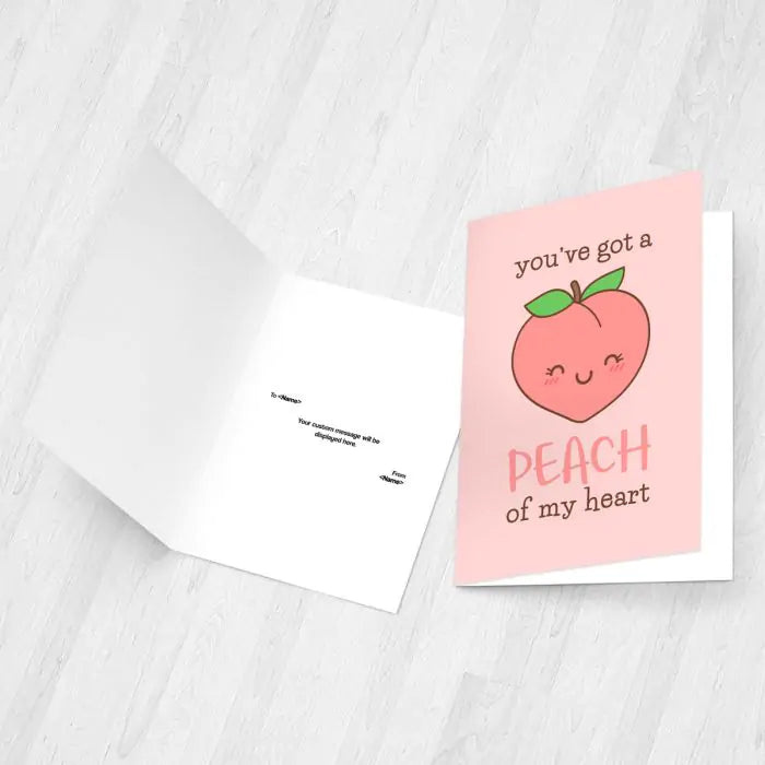 Personalised Peach of My Heart Greeting Card
