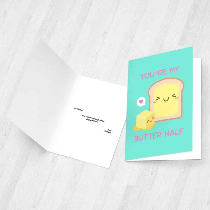 Personalised You Are My Butter Half Greeting Card-3