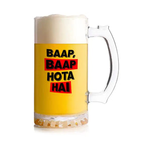 Baap Baap Hota Hai Beer Mug 600ml - Beer Lover Gift