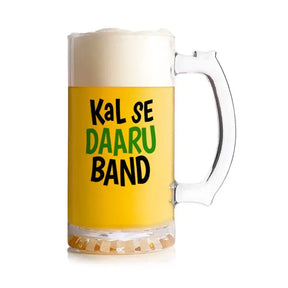 Kal Se Daaru Band Beer Mug 600ml - Beer Lover Gift