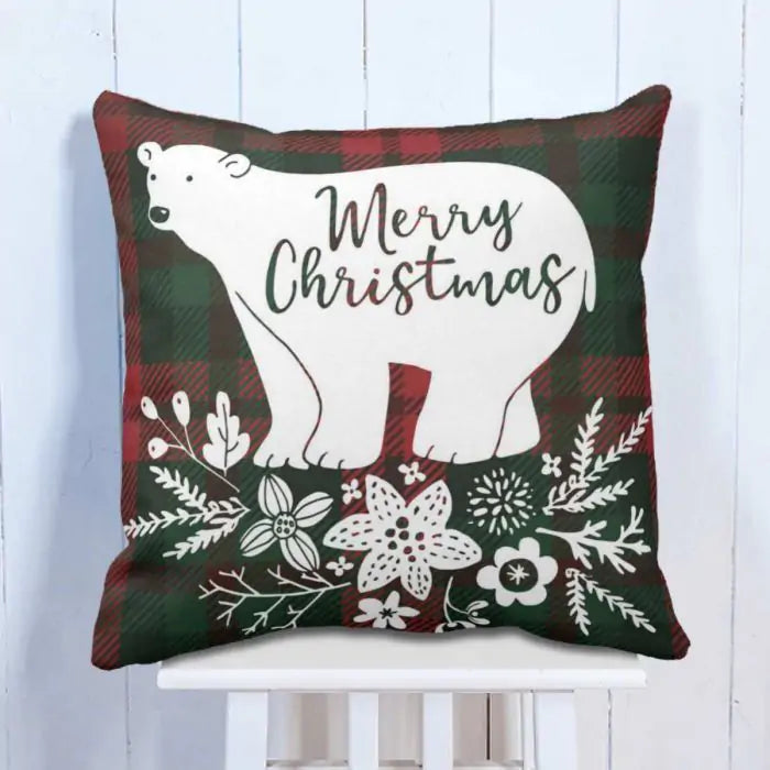 Grizzly Christmas Cushion