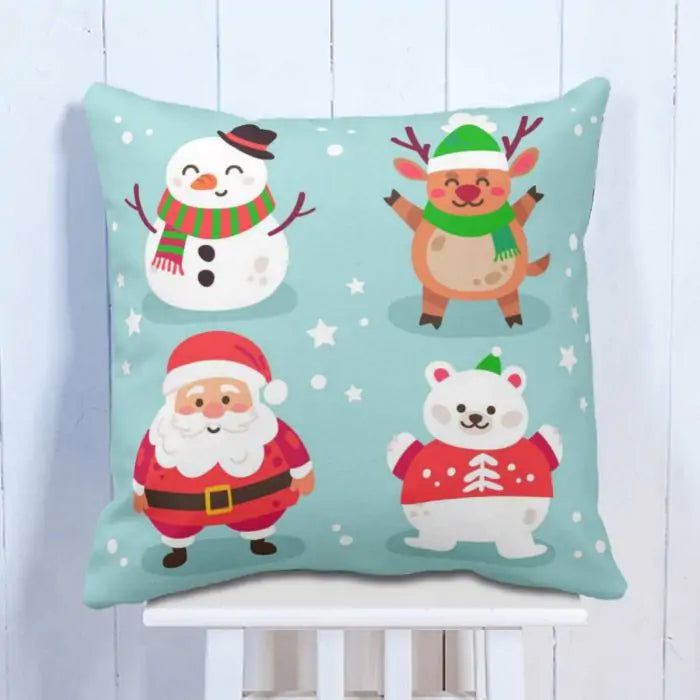 Santa with Friends Cushion