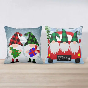 Gnomes Christmas Cushions Covers Set of 2