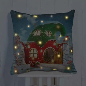 Amazing Fairy House Christmas LED Cushion