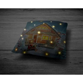 Decorated Log House LED Cushion