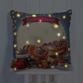 Santa's Sliegh LED Cushion