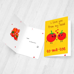 Personalised I Love You from my Head to Tomato Card