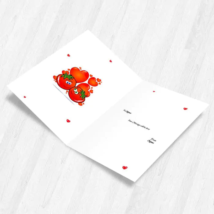 Personalised I Love You from my Head to Tomato Card