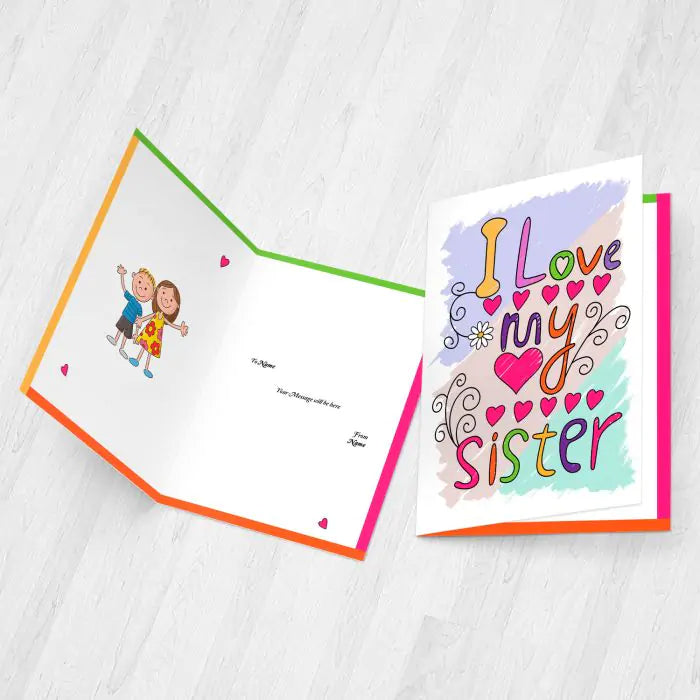 Personalised I Love My Sister Card
