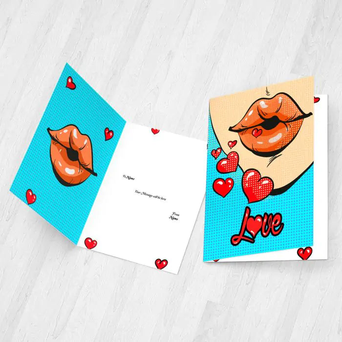 Personalised Kiss Love Card