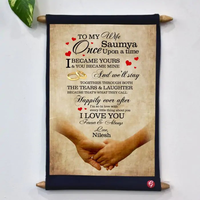 Personalised Tears & Laughter Message to Husband Scroll