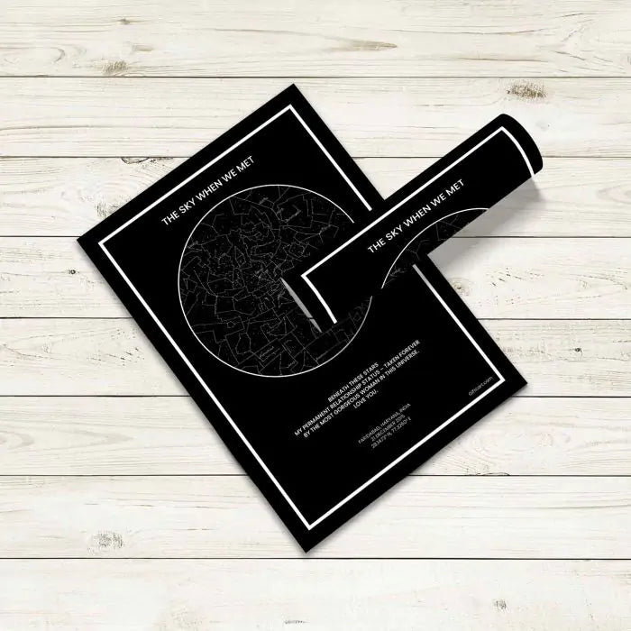 Personalized Sky Star Map For a Special Moment Black