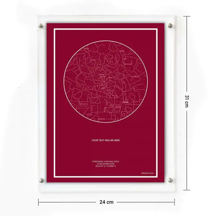 Personalized Sky Star Map For a Special Moment Crimson