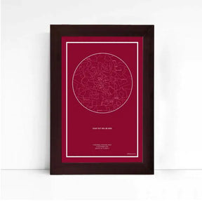 Personalized Sky Star Map For a Special Moment Crimson