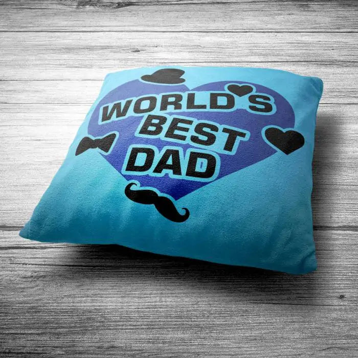 Worlds Best Dad in Heart Cushion