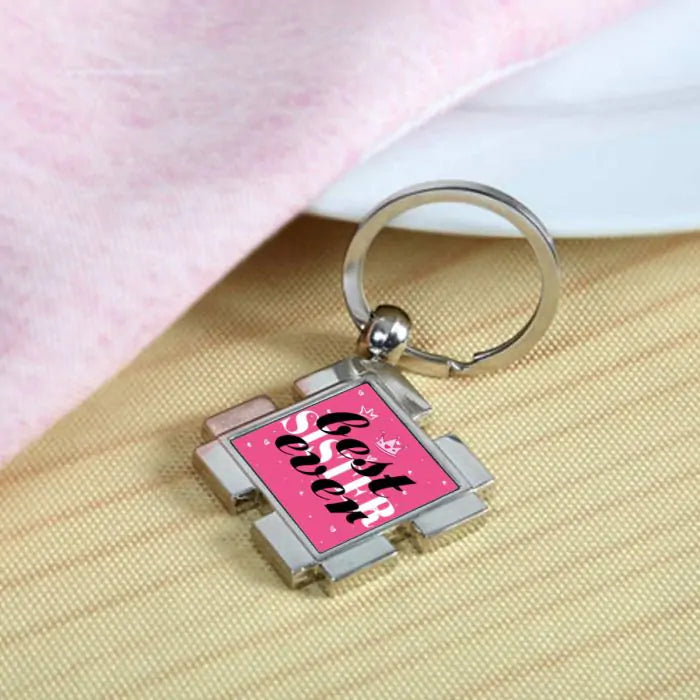 Best Ever Sister Metal Keychain