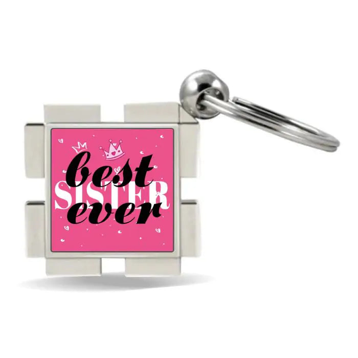 Best Ever Sister Metal Keychain