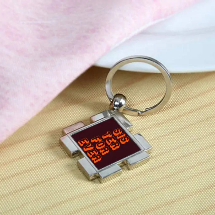 Sister Forever Metal Keychain