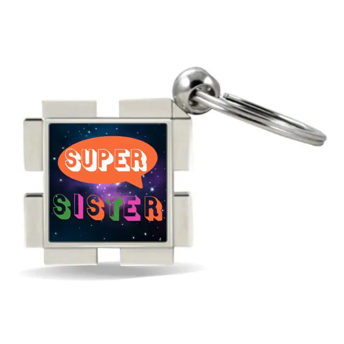 Super Sister Metal Keychain