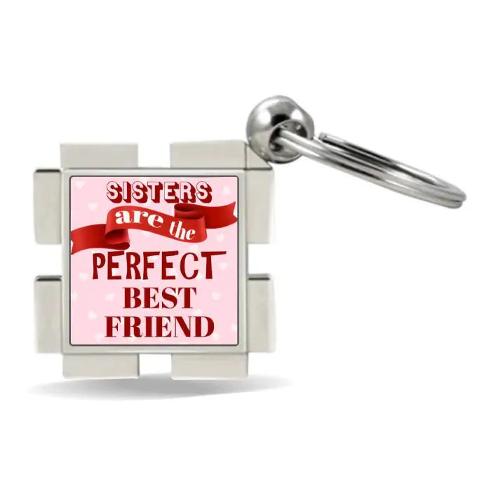 Sisters are the Perfect Best Friend Metal Keychain