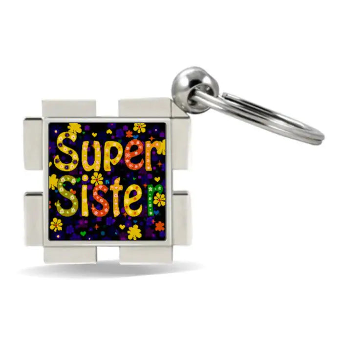 My Super Sister Metal Keychain-1