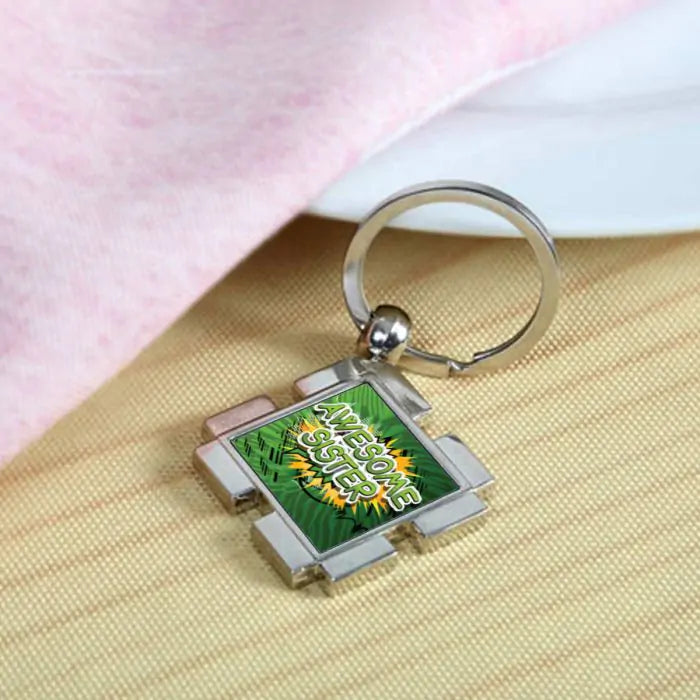 Awesome Sister Metal Keychain-3