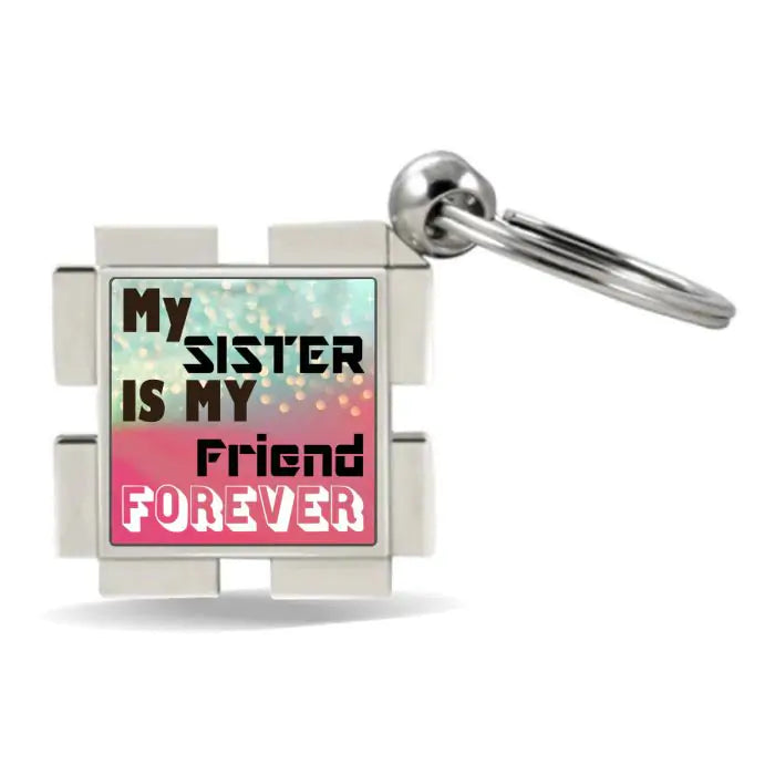 My Sister is my Friend Forever Metal Keychain