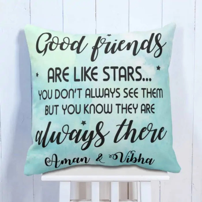 Personalised Good Friends are like Stars Cushion