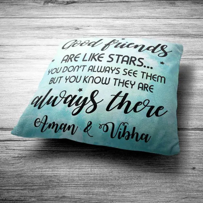 Personalised Good Friends are like Stars Cushion